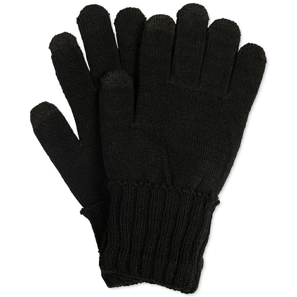 Style & Co Womens Solid Touchscreen Gloves Black One Size Recycled Materials New